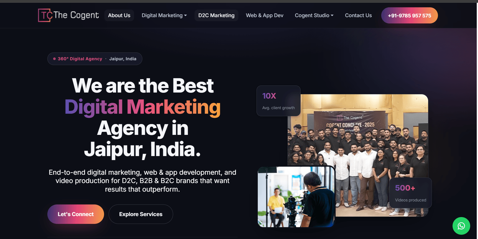 The Cogent - Digital Marketing Company in Jaipur website screenshot