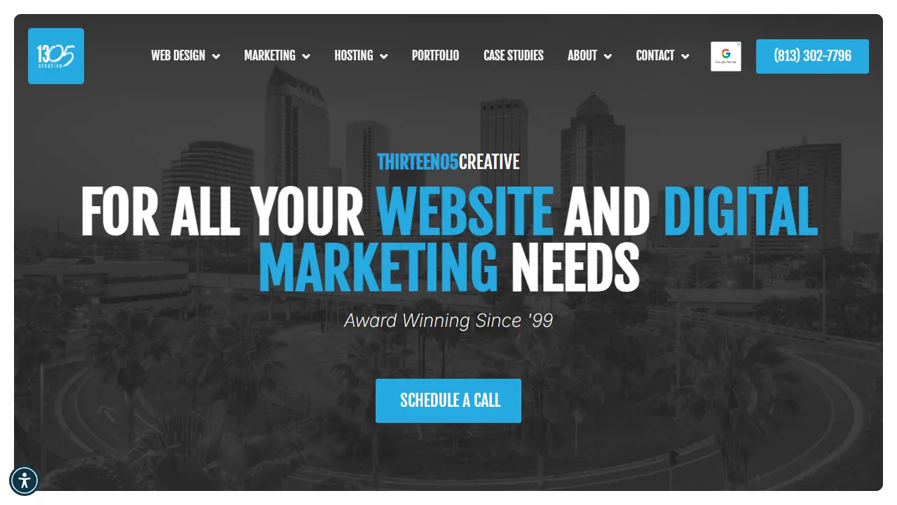 thirteen05 creative website screenshot